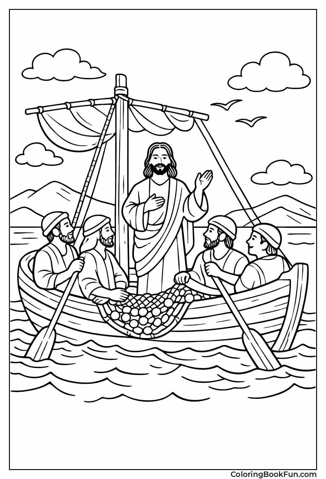 Jesus on Lake Boat
