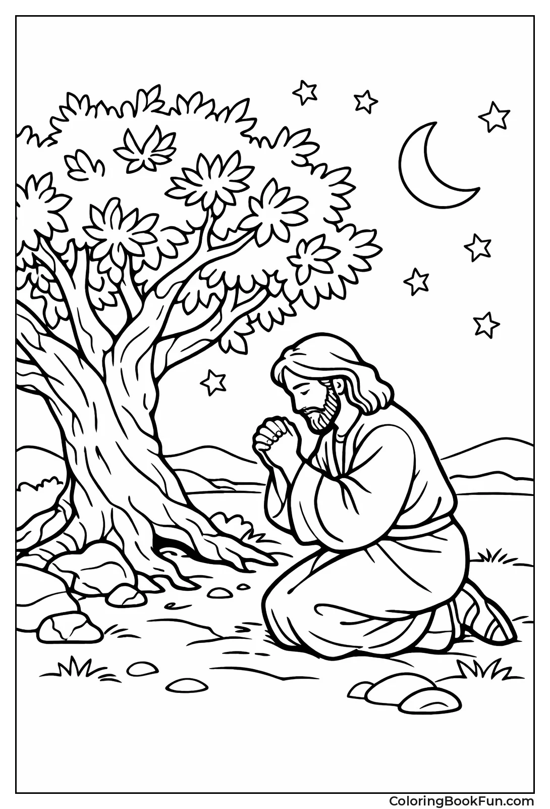 Jesus Prays under Olive Tree