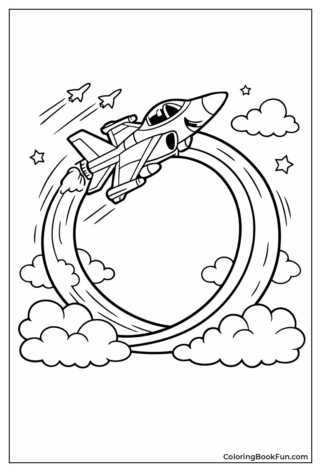 Jet Looping through Clouds