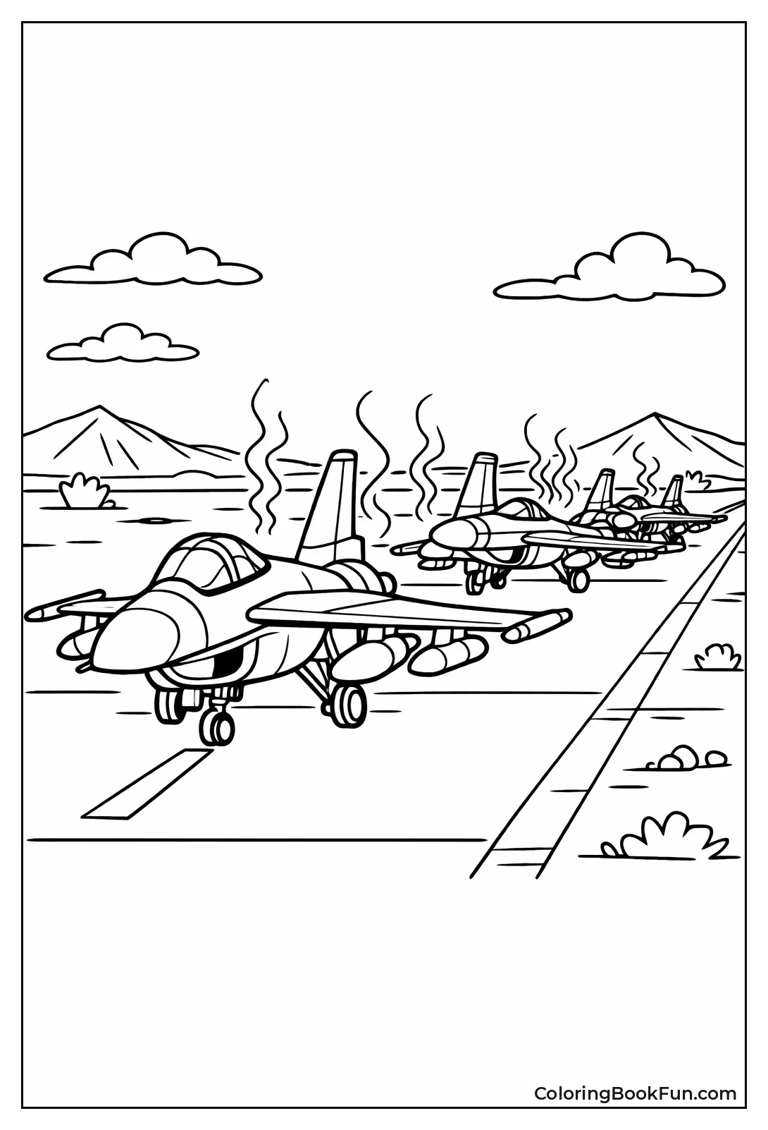 Jets on Desert Runway