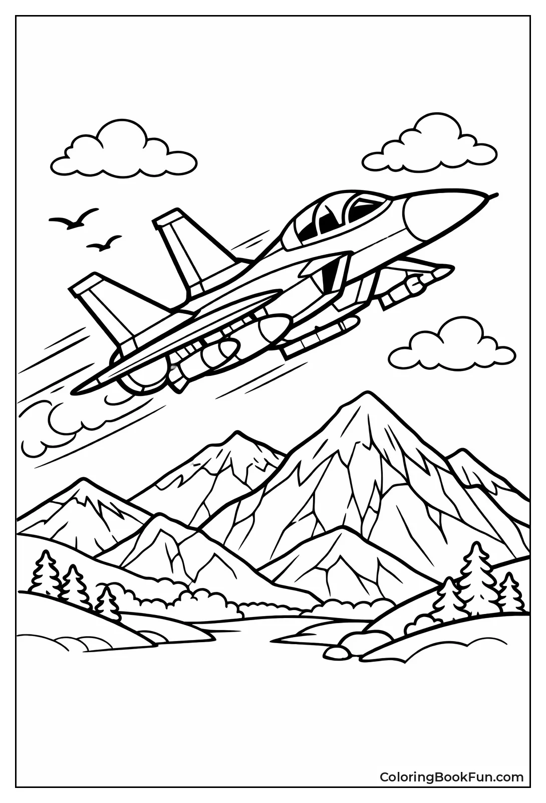 Jet Soaring over Mountains