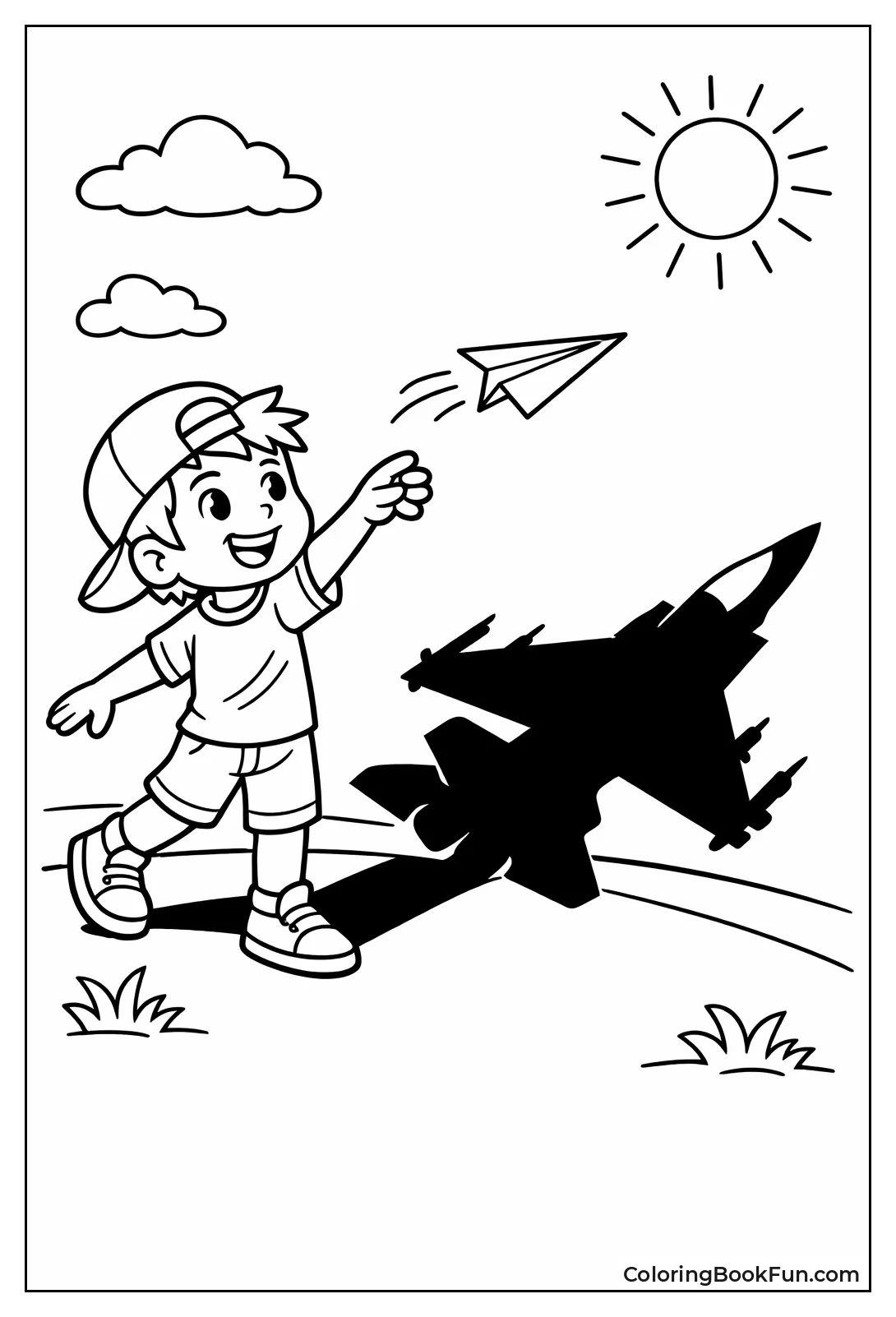 Paper Plane Jet Shadow