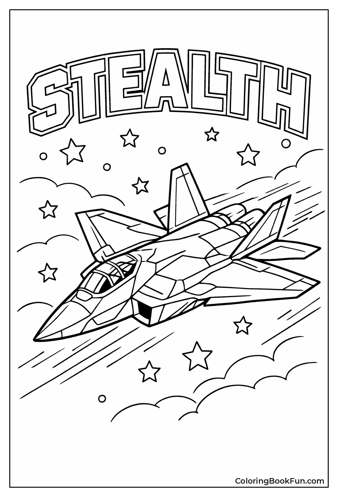 Stealth Jet Starry Sky