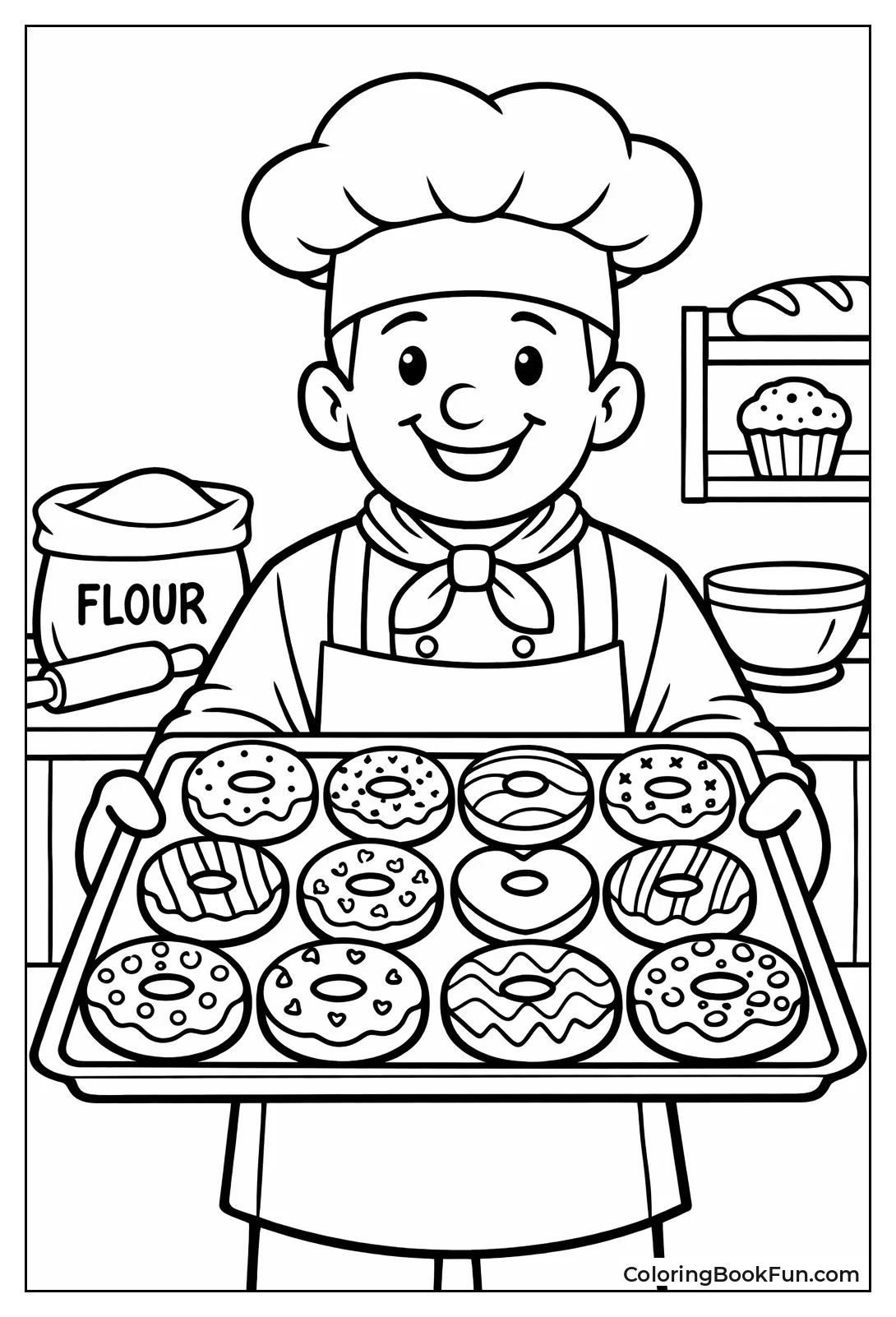 Baker Carrying Donut Tray