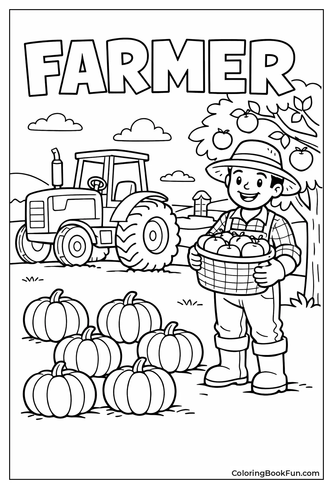 Farmer Picking Apples Harvest