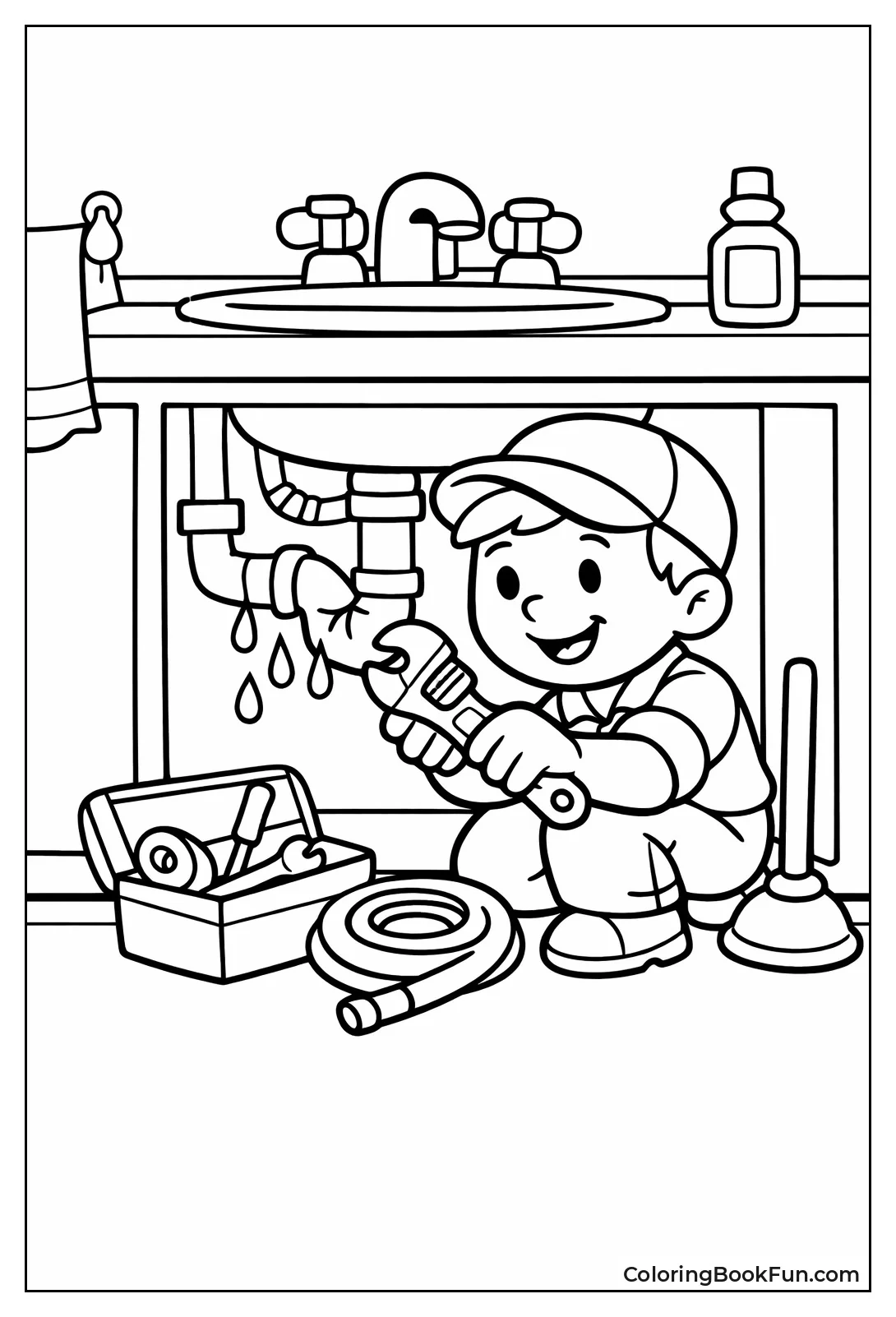 Plumber Fixing Leaky Pipe