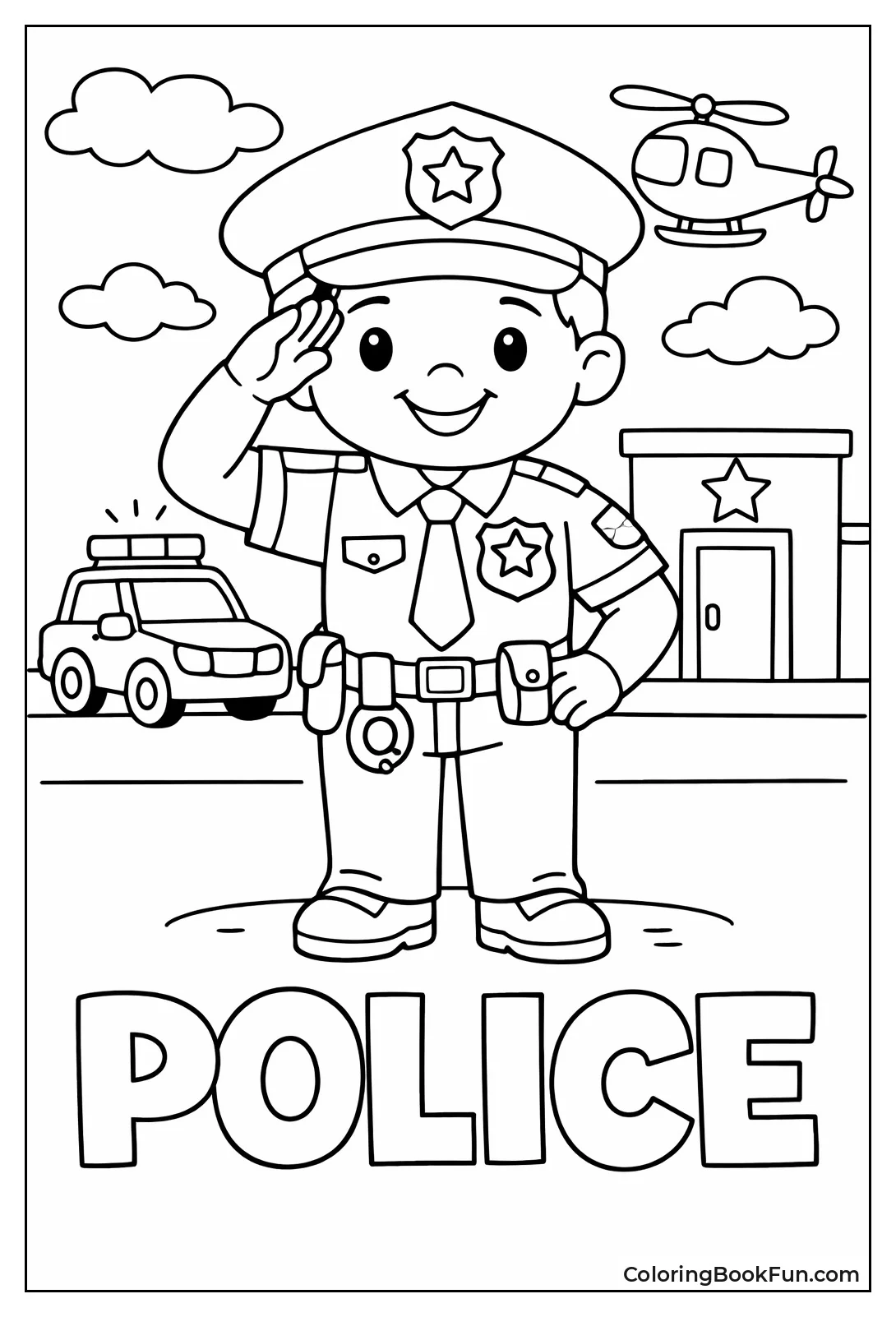 Police Officer Saluting Proudly