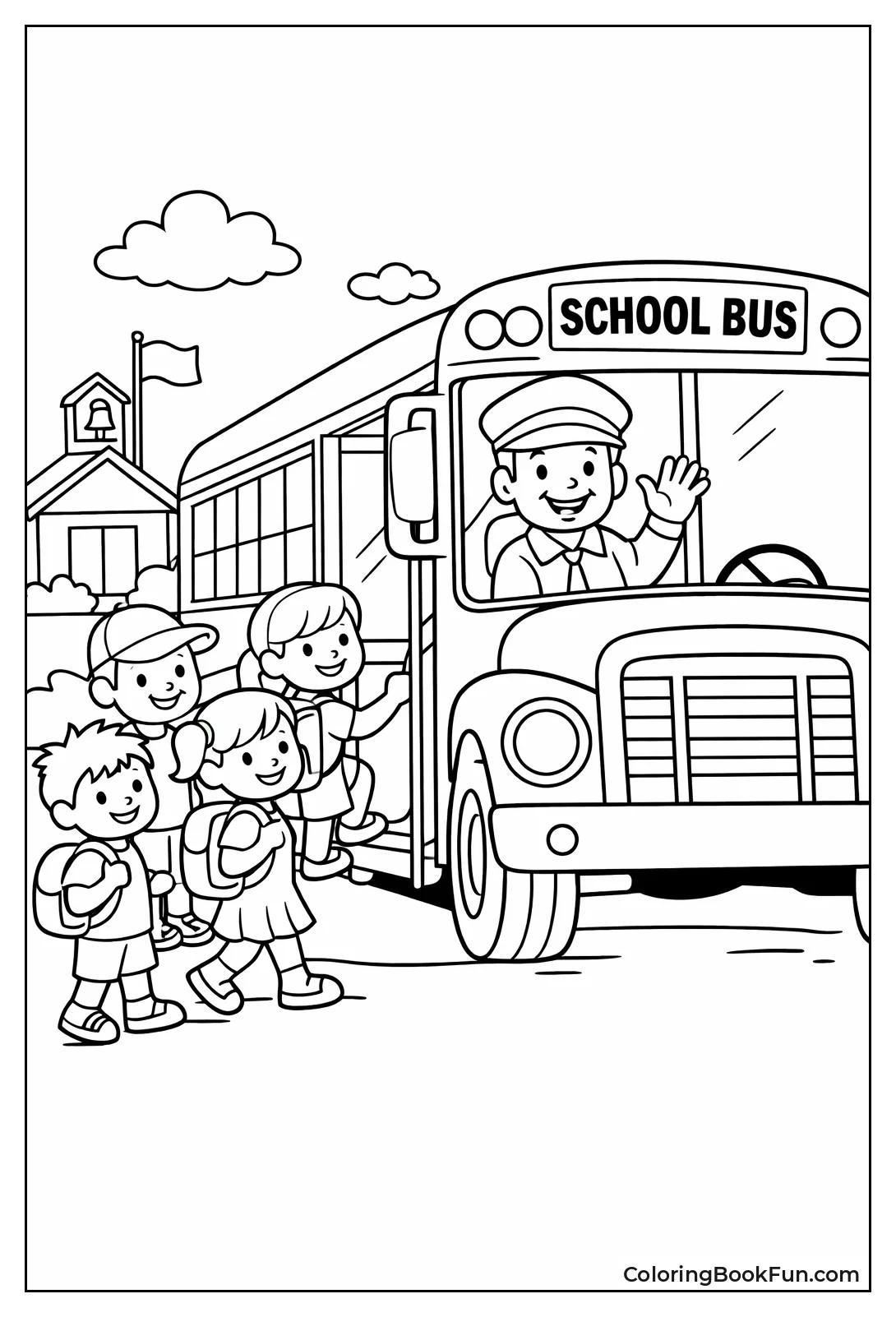 Bus Driver Waving Goodbye