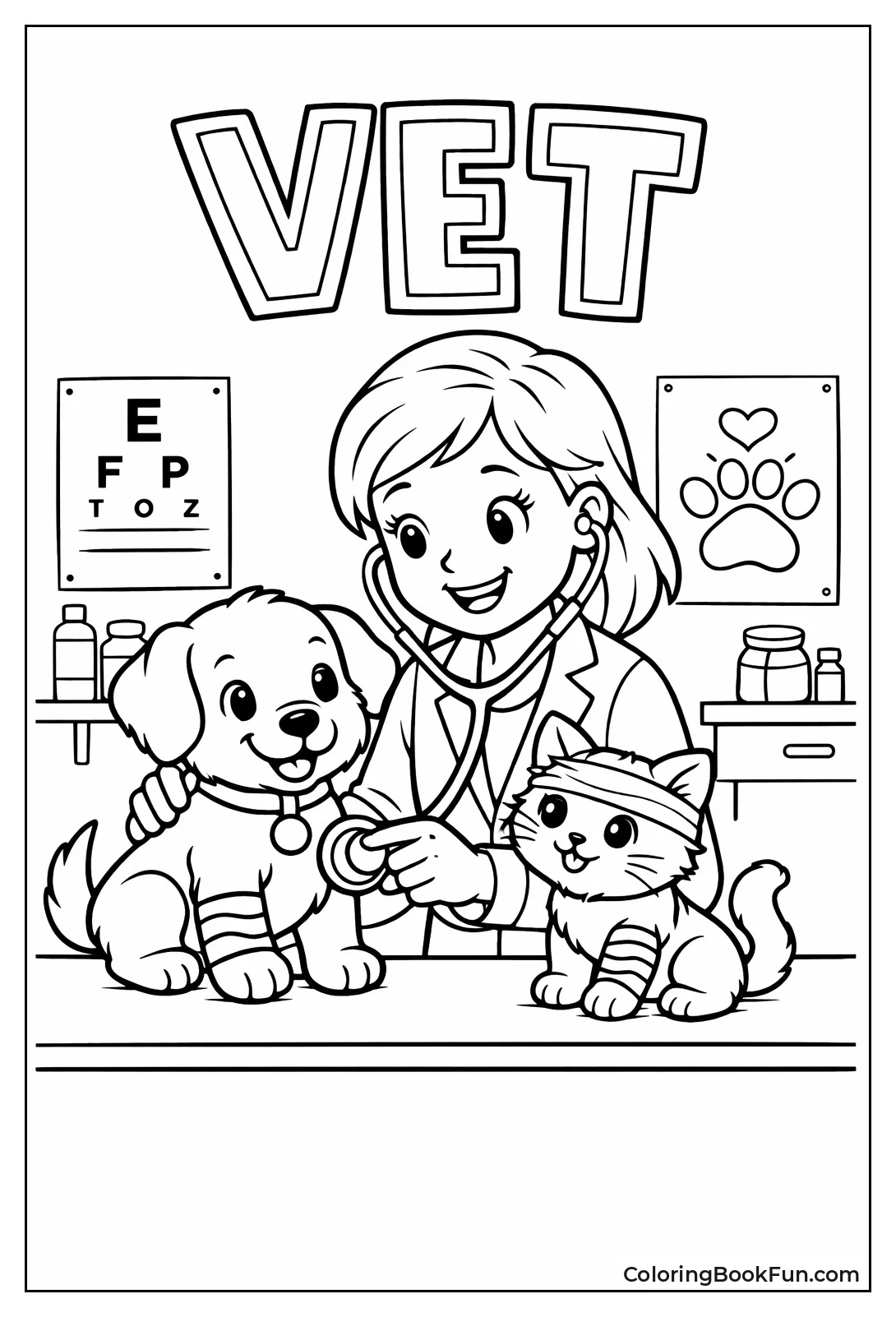 Vet Examining Cute Puppy