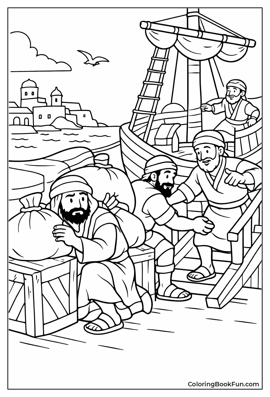 Jonah Boards Fleeing Ship