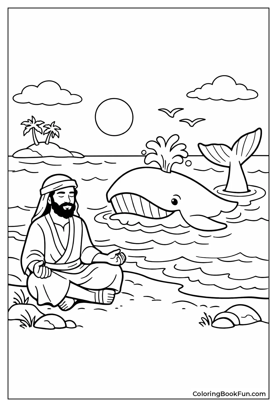 Jonah Meditates Calm Sea
