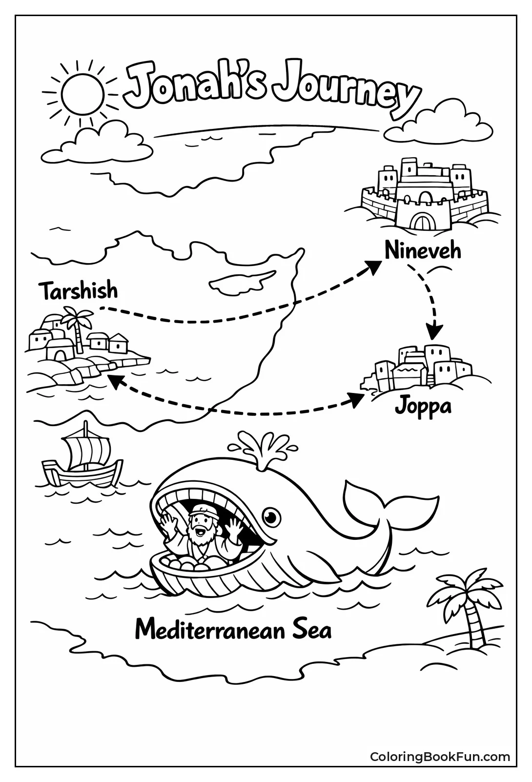 Jonah's Journey on Map