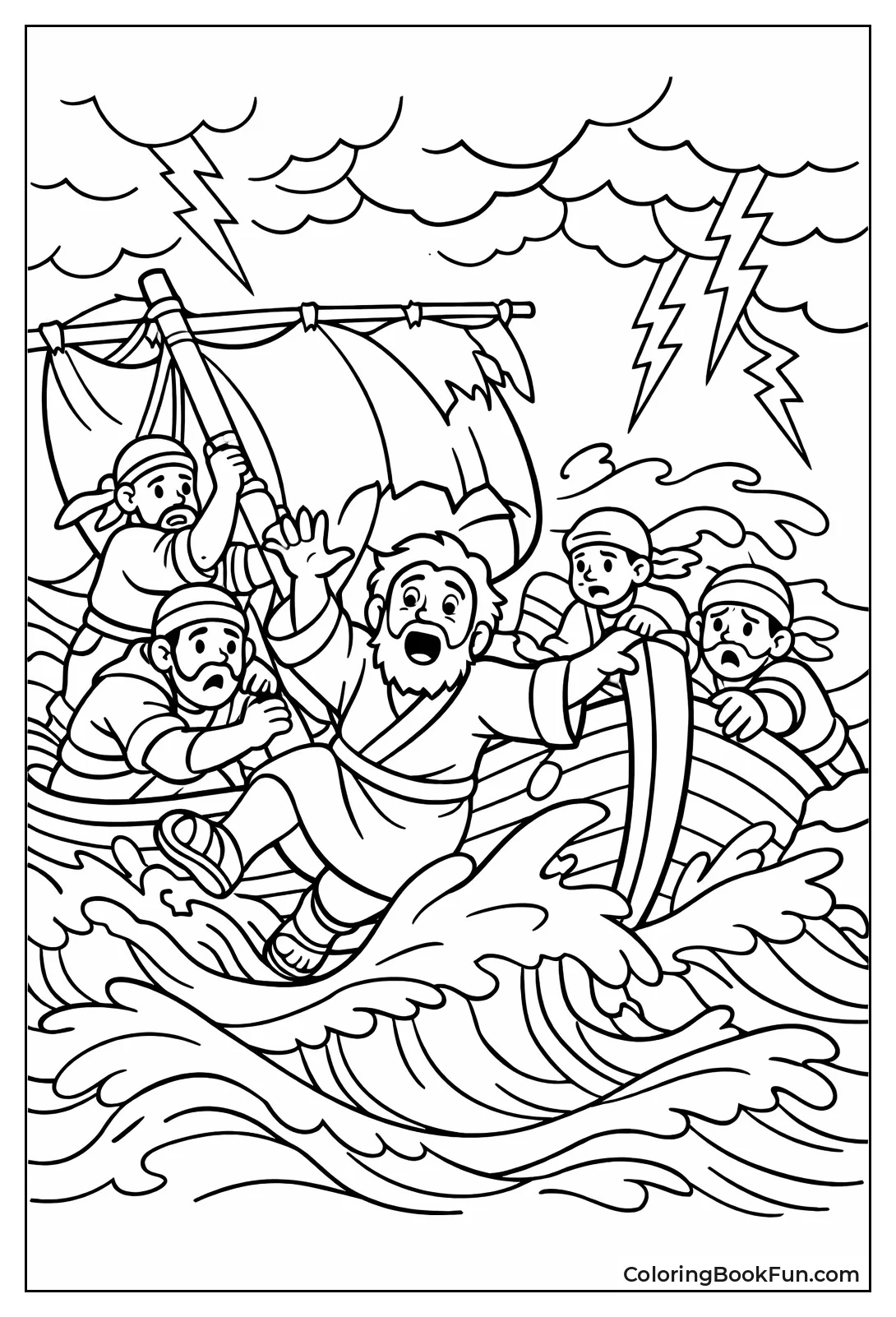 Ship Tossed by Waves