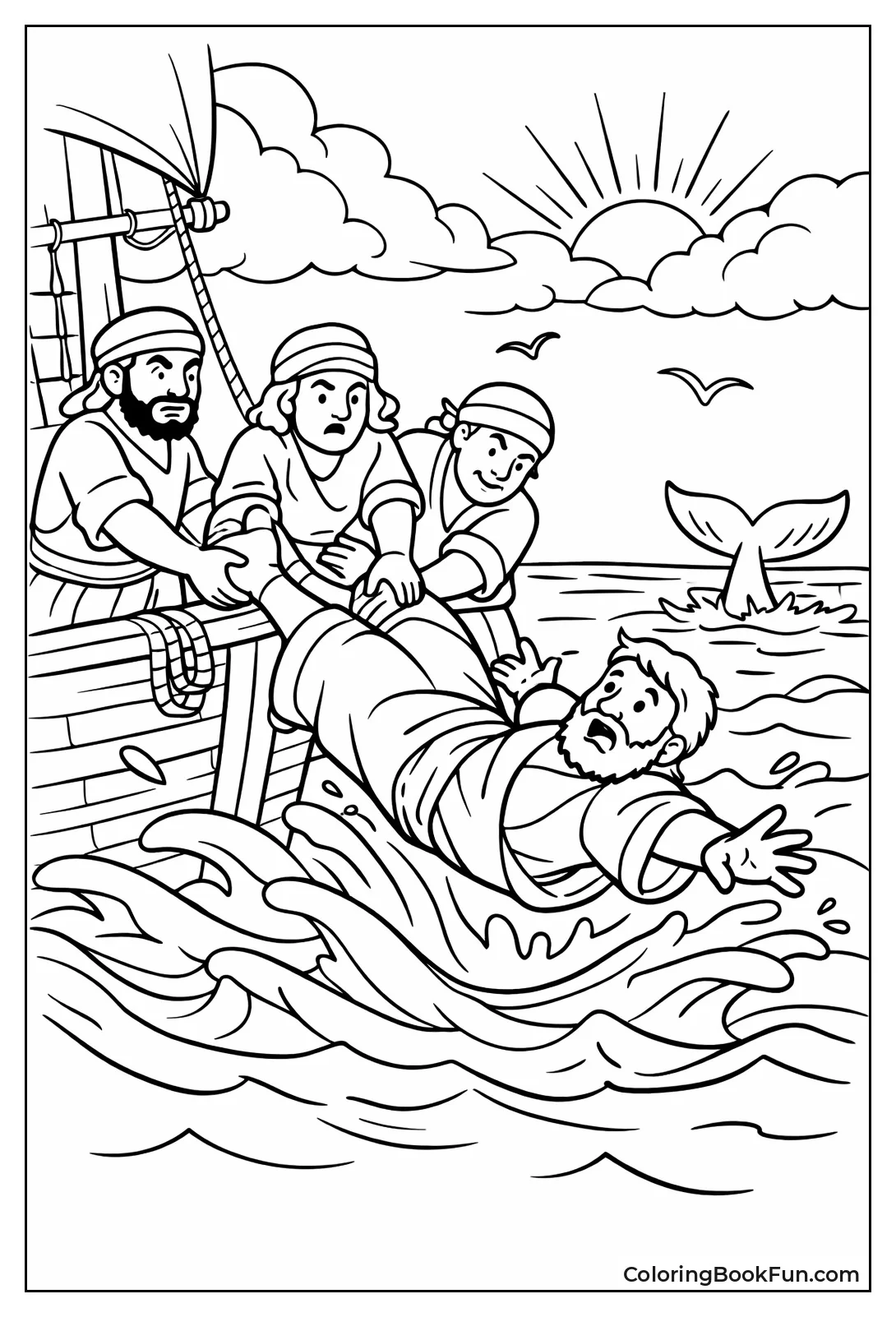 Sailors Throw Jonah Overboard