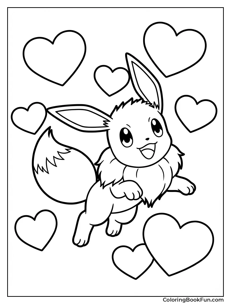 Eevee Jumping with Hearts