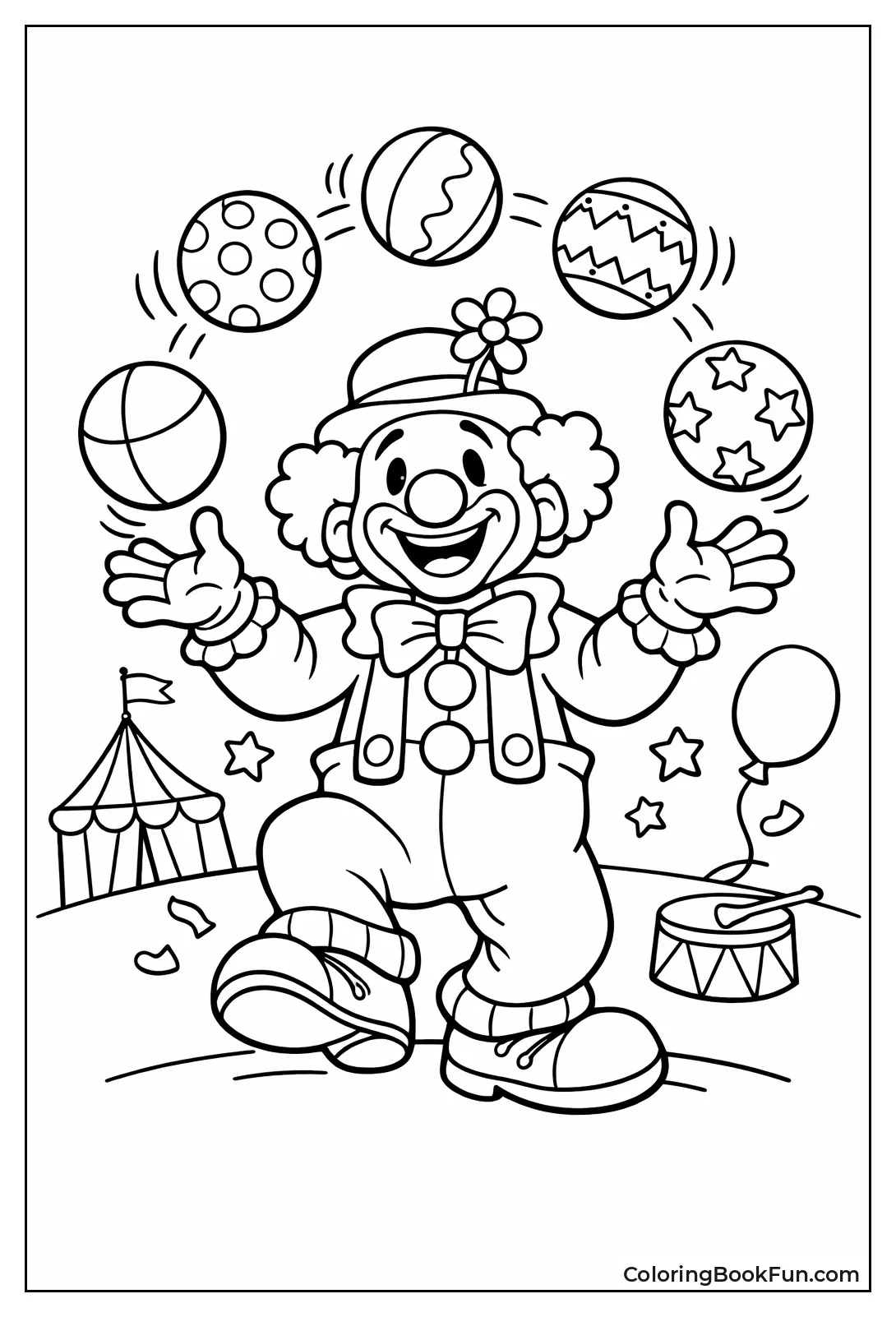 Juggling Clown with Balls