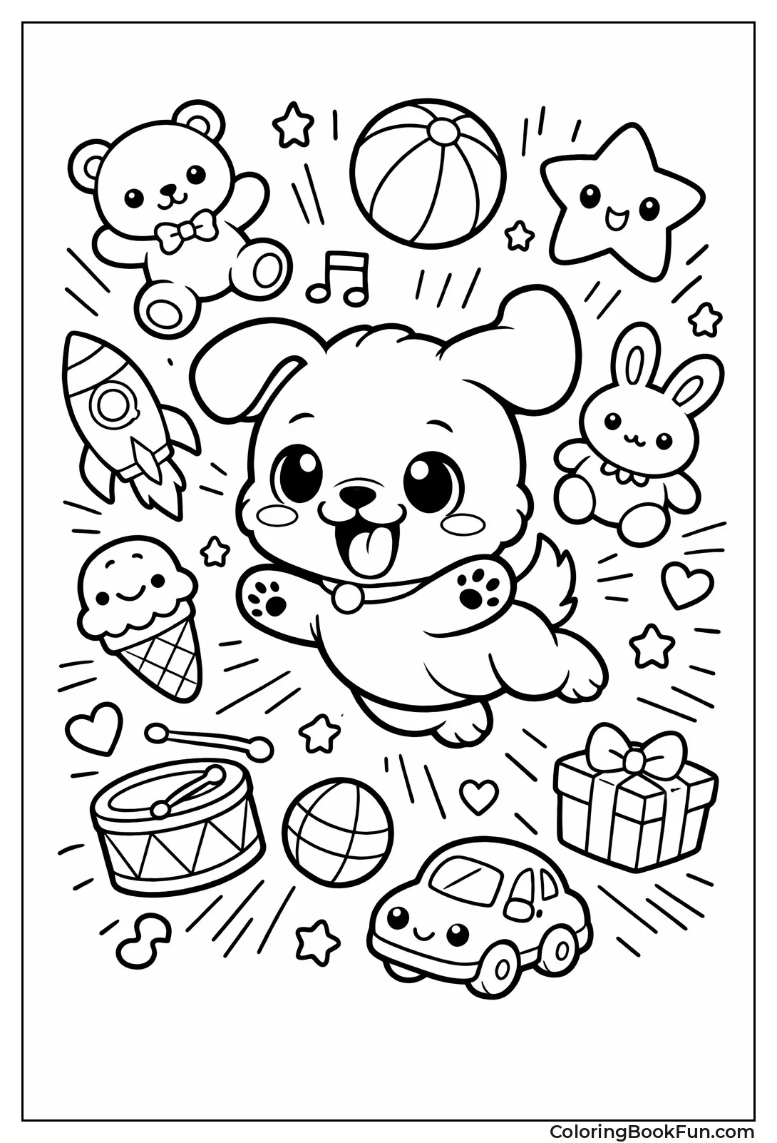 Puppy Jumping with Toys