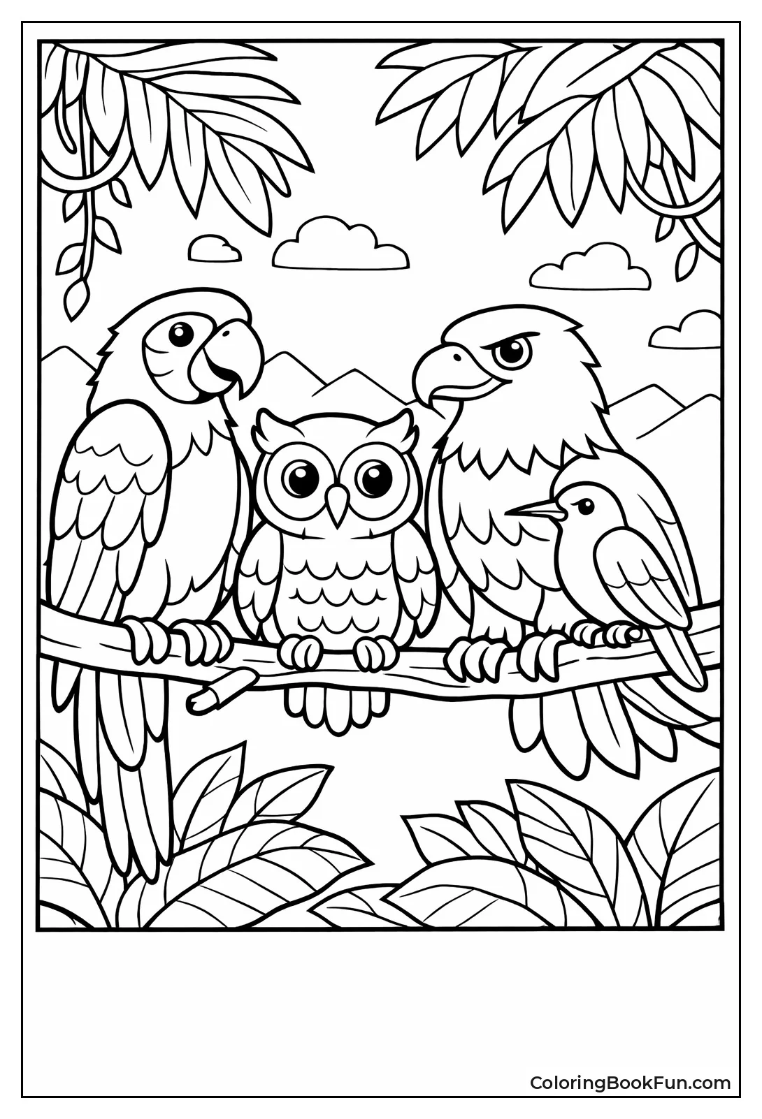 Birds Gather in Jungle