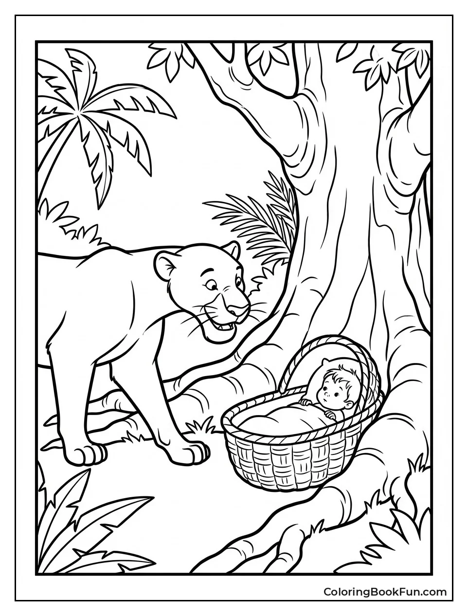 Bagheera Finds Baby Mowgli