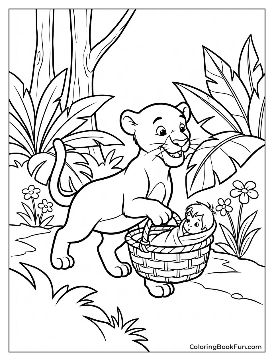 Bagheera Carries Baby Mowgli