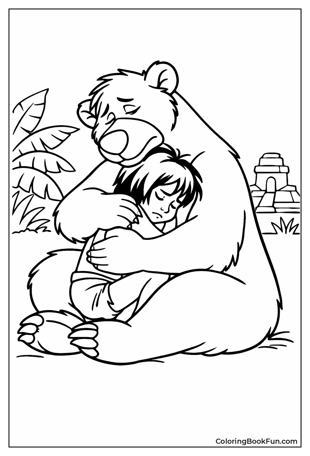 Baloo Hugs Sad Mowgli