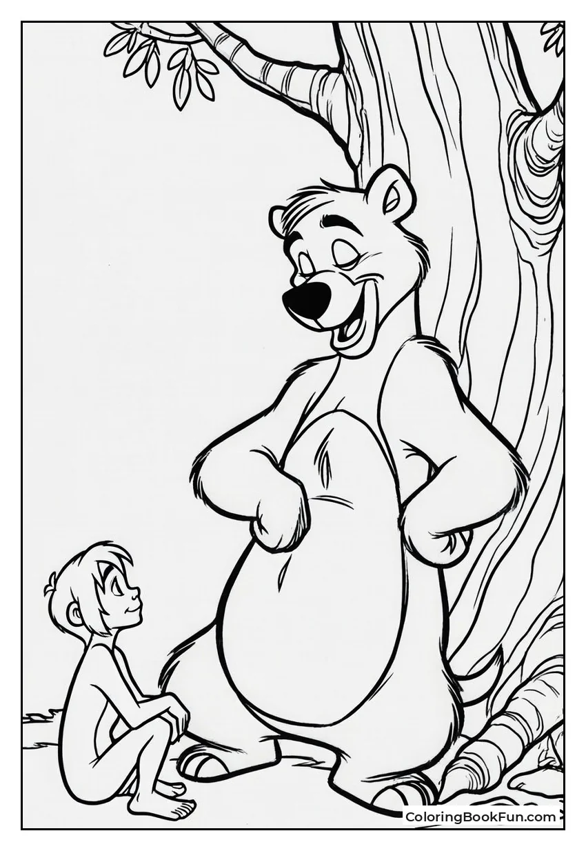 Baloo Scratches Back on Tree