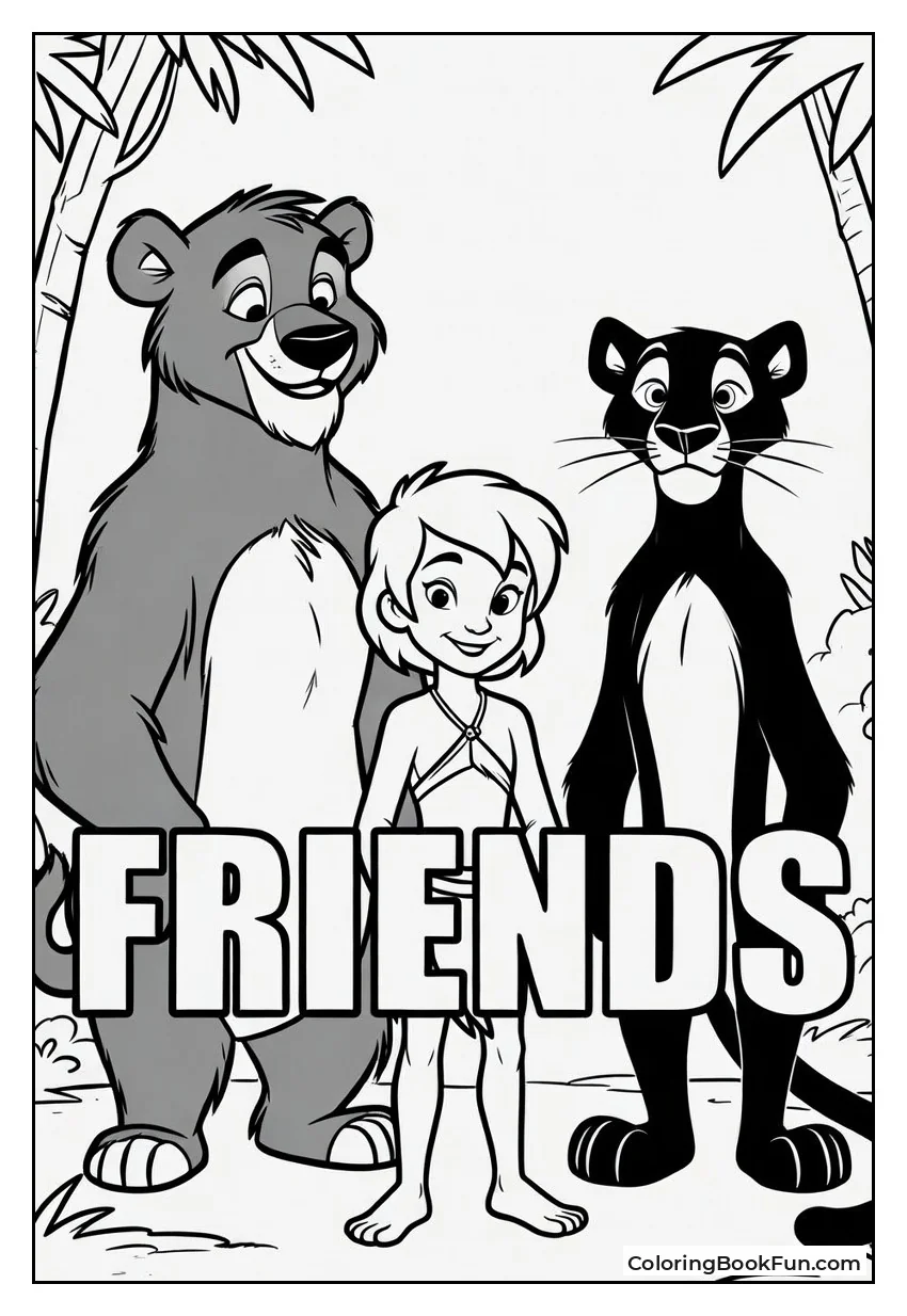Mowgli Baloo and Bagheera Together
