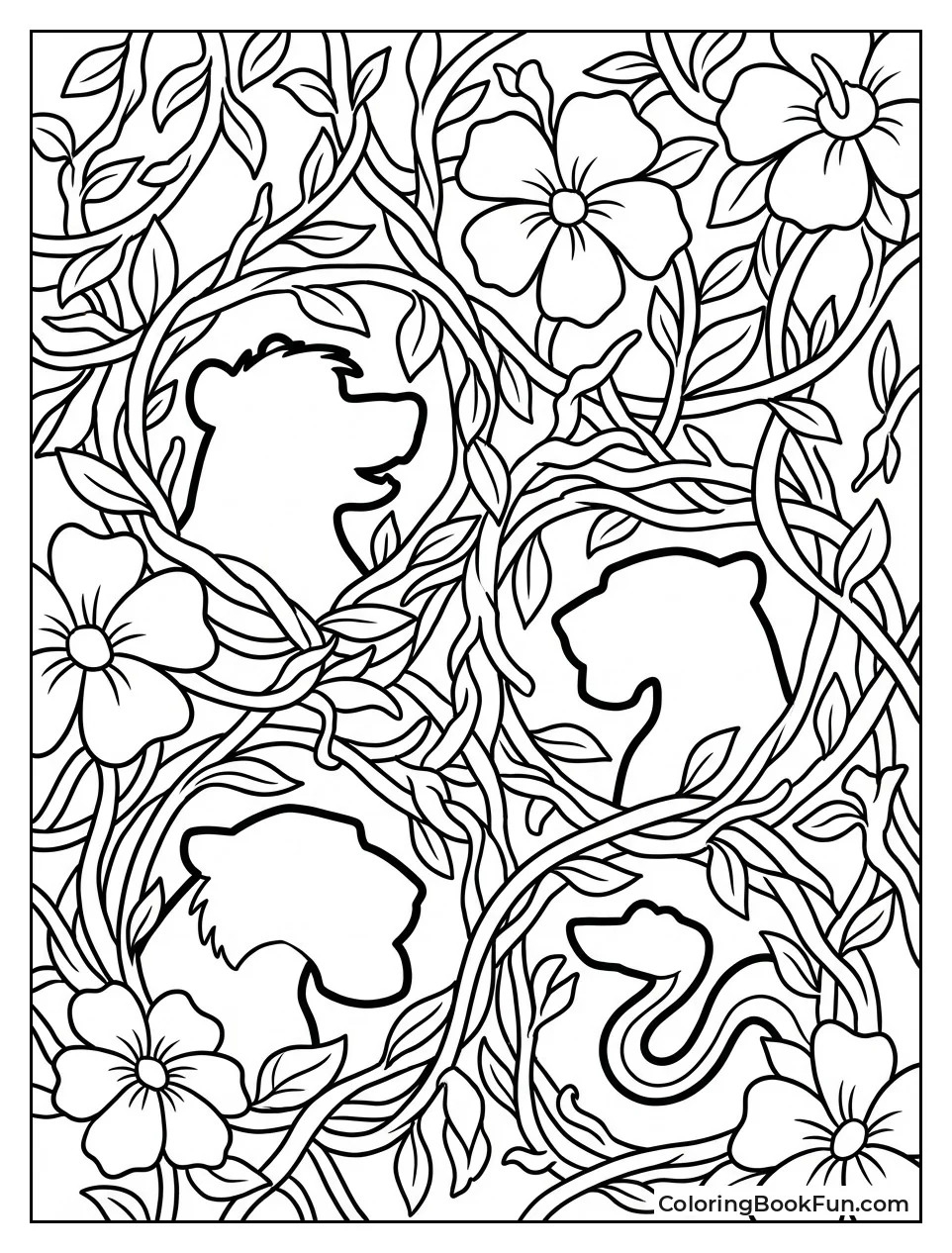 Vines Hide Jungle Animals