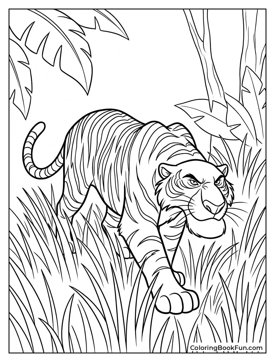 Shere Khan Stalks in Grass