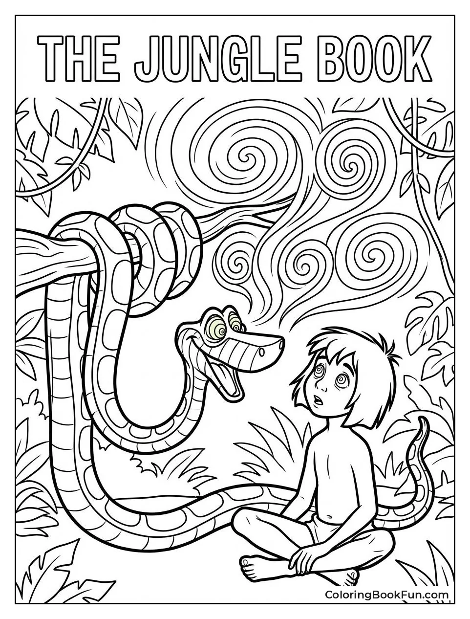 Kaa Hypnotizes Mowgli Gently