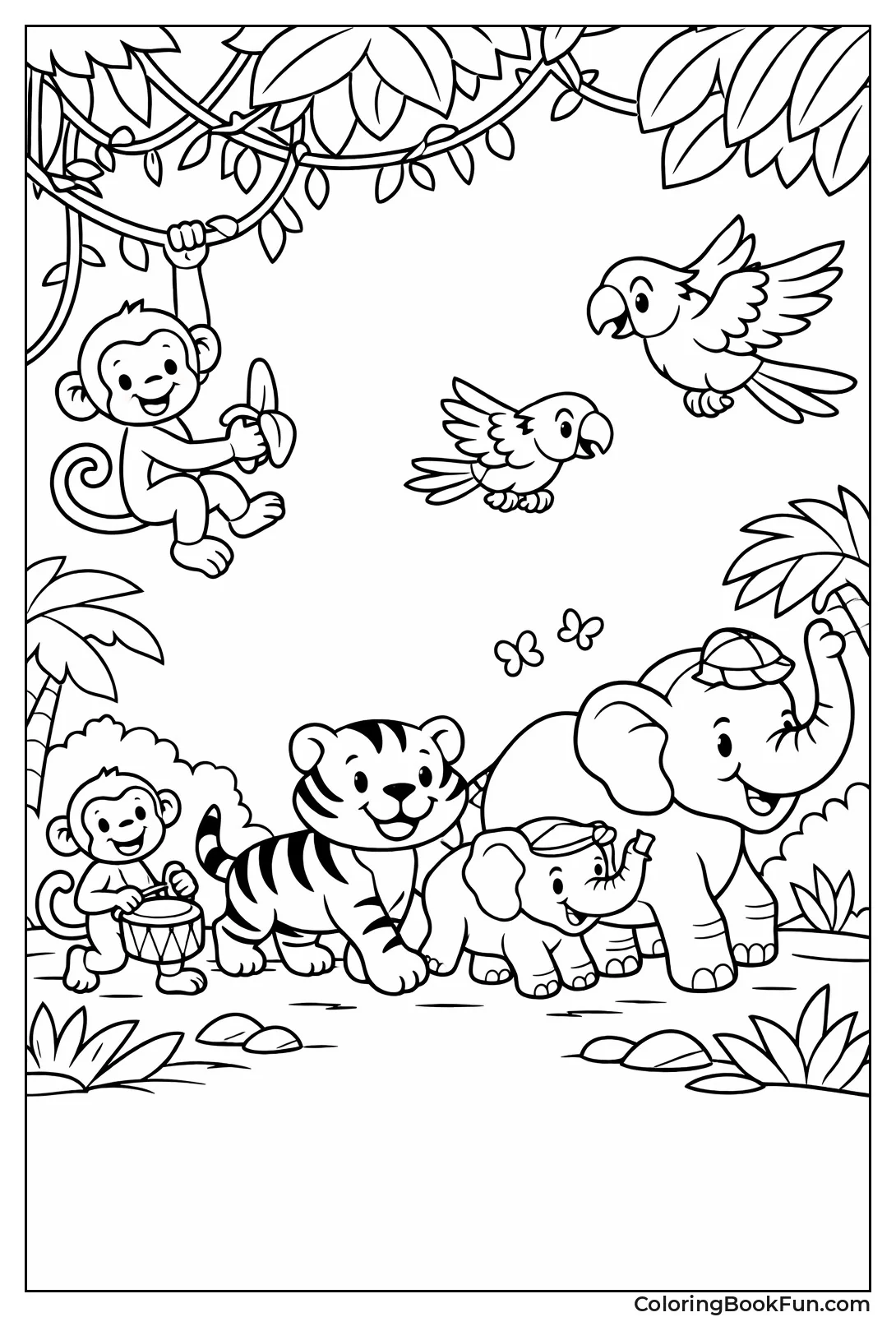 Animals Parade through Vines