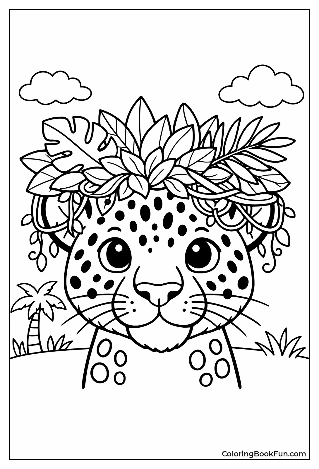 Leopard Wearing Jungle Crown