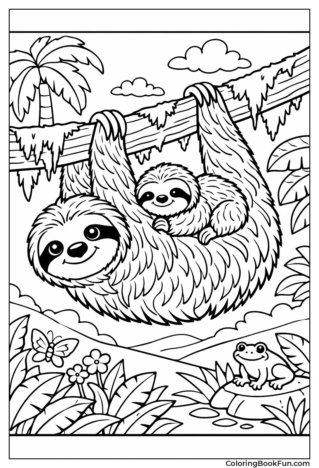 Sloth Hangs with Baby