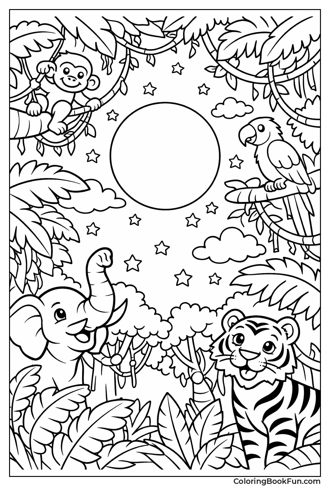 Moon Shines through Canopy