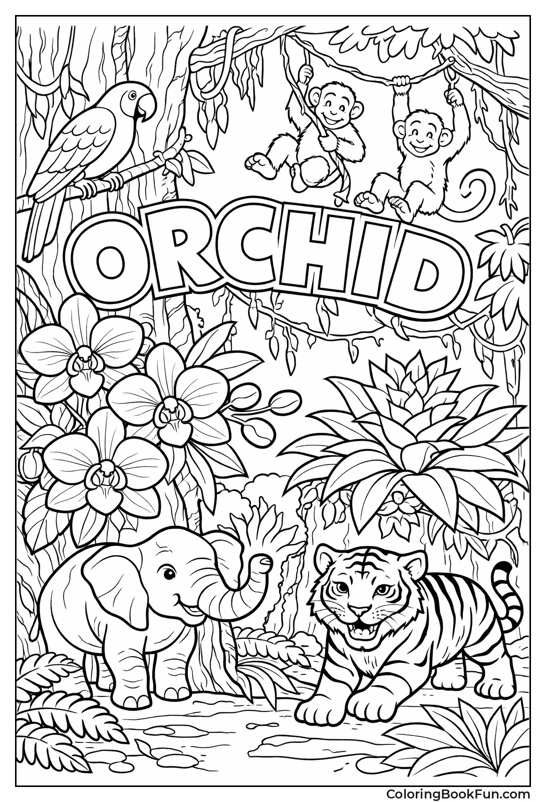 Orchids Grow on Tree Bark