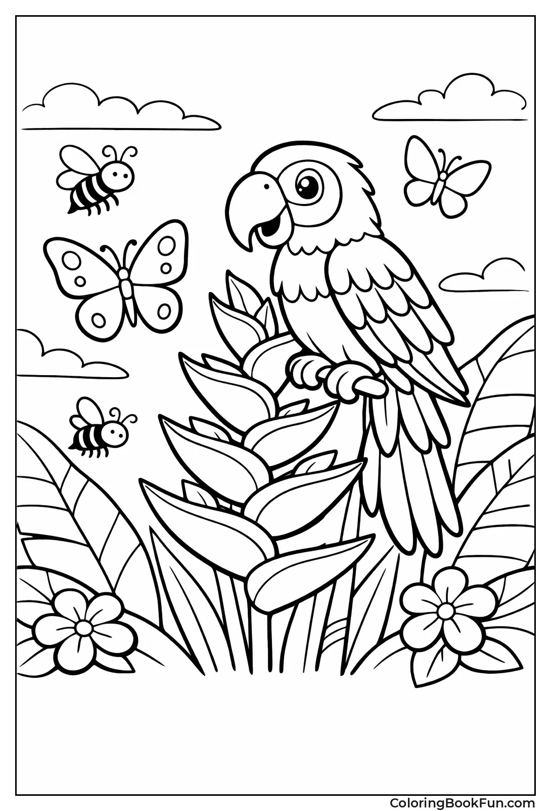 Parrot Eats Flower Nectar