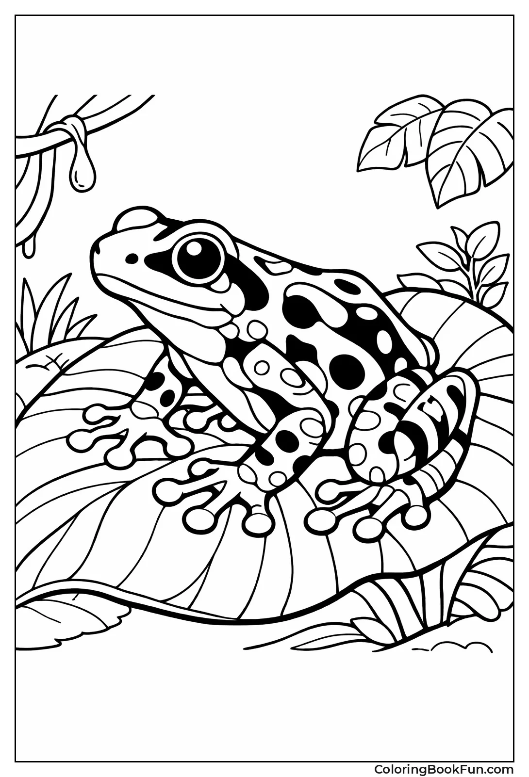 Bright Frog on Big Leaf