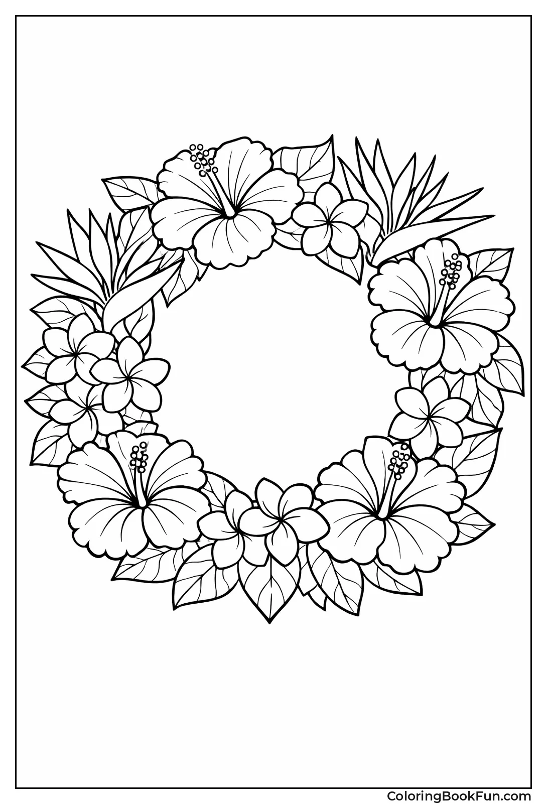 Flowers Make Tropical Wreath