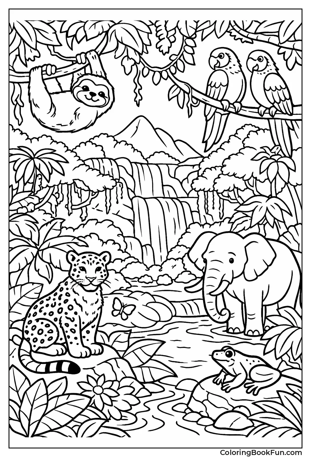 Sloths Hang in Misty Rainforest