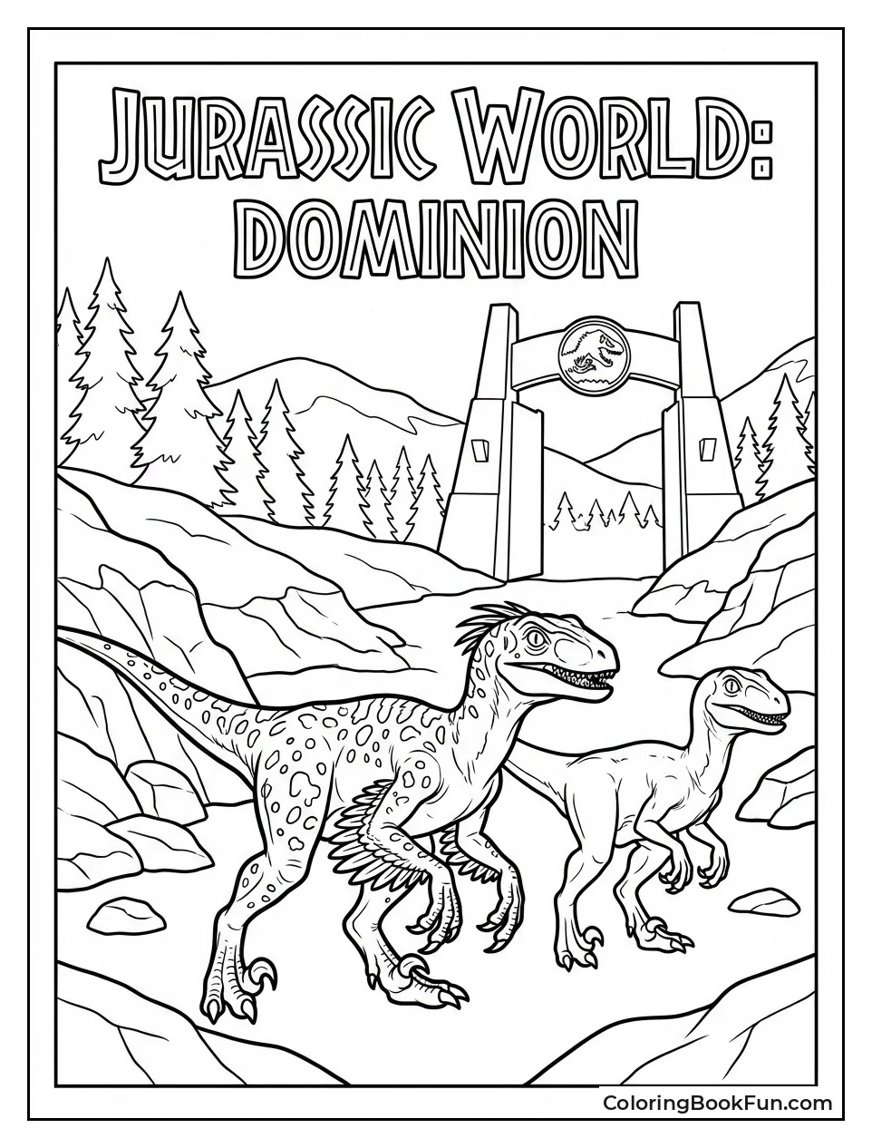 Atrociraptors Stalk Snowy Valley