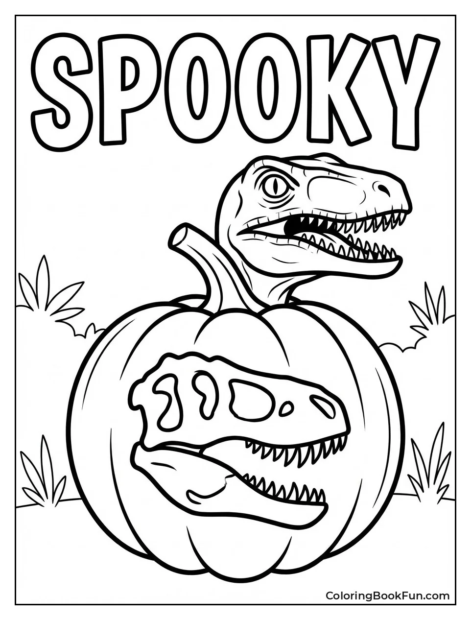 Raptor Peeks from Pumpkin