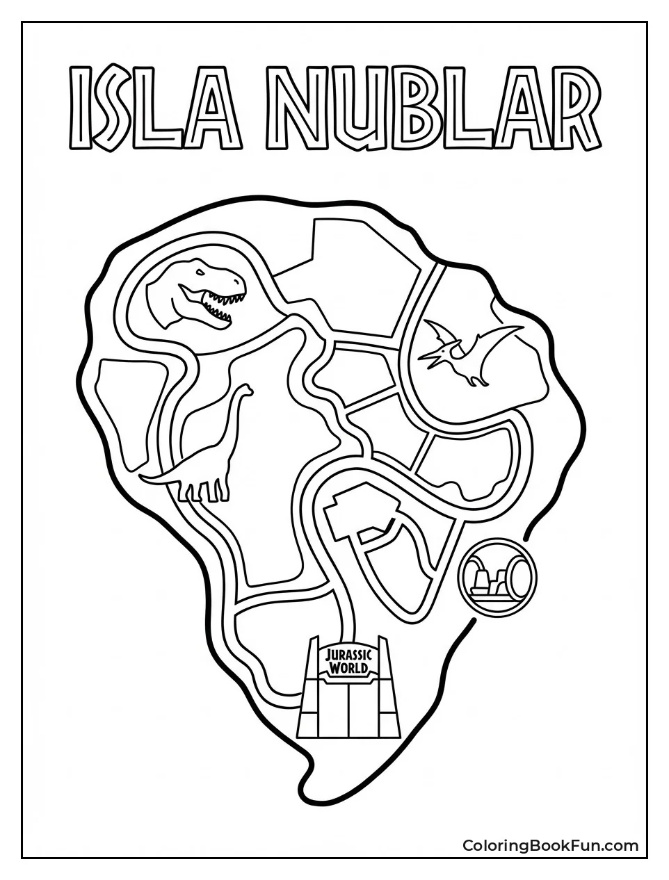 Isla Nublar Dino Map