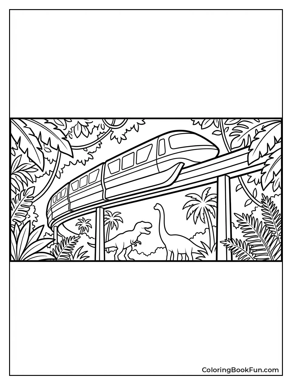 Monorail Speeds through Canopy