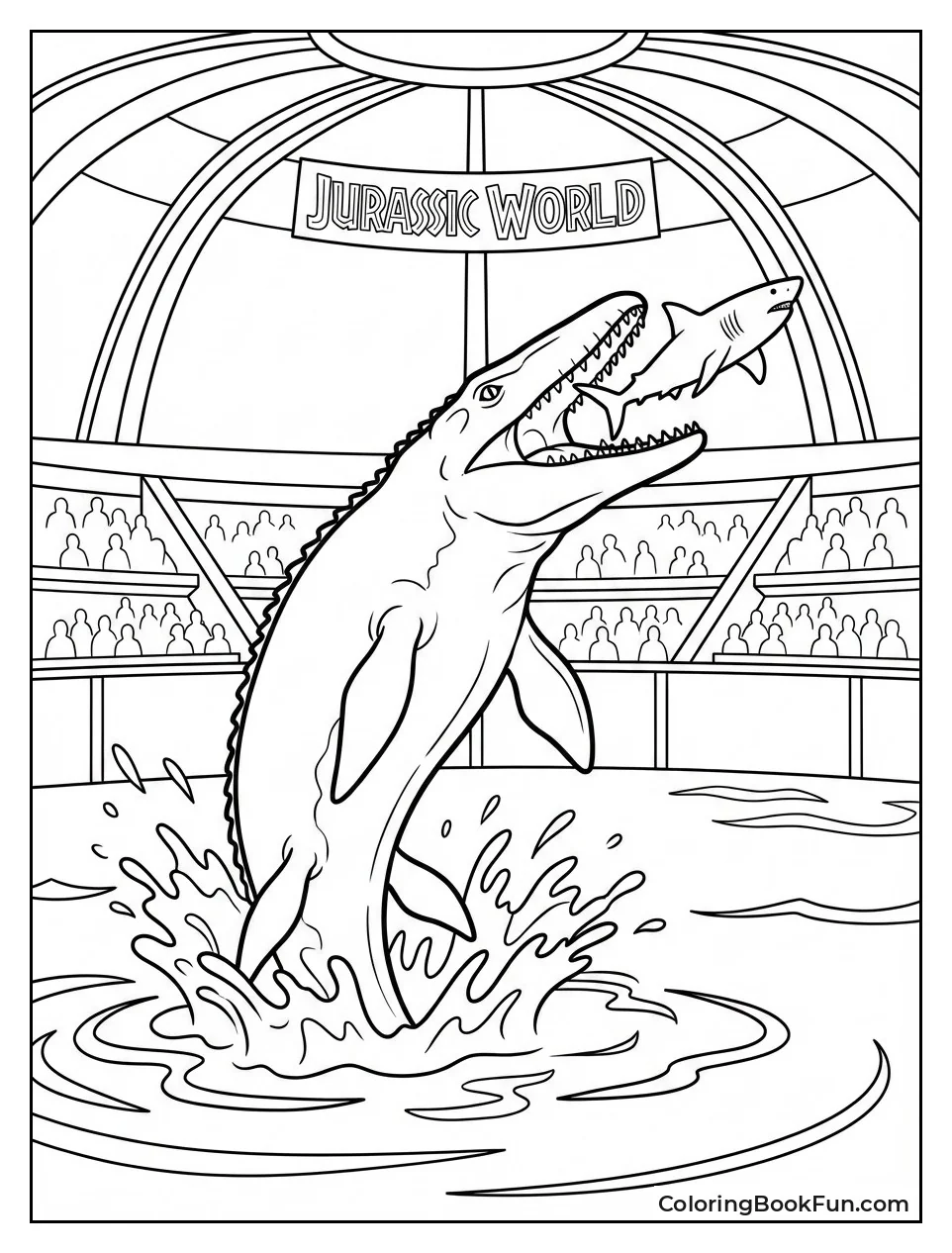 Mosasaurus Leaps for Shark