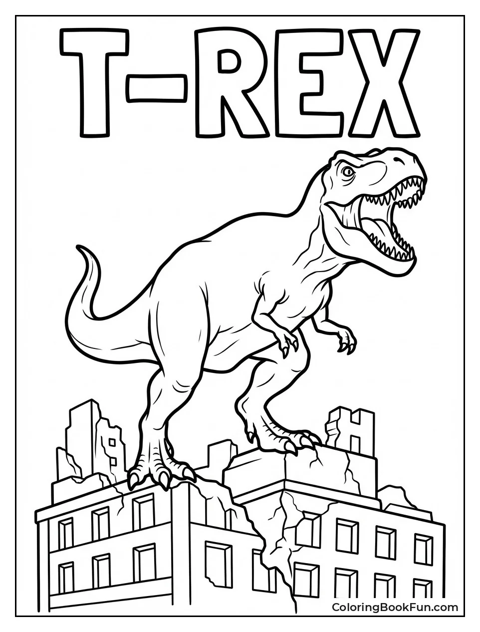 Rexy Roars atop Ruins