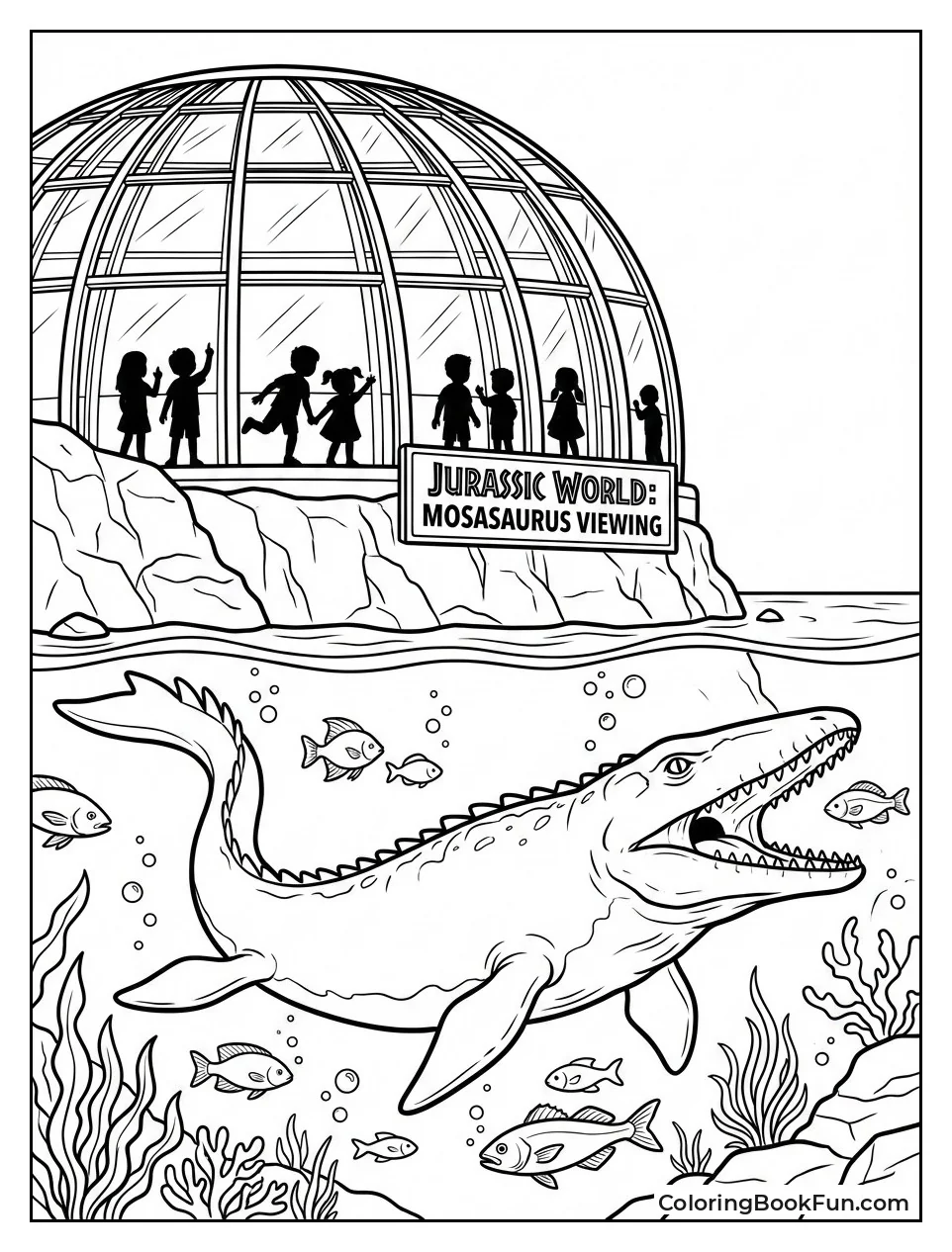 Mosasaurus Swims under Dome