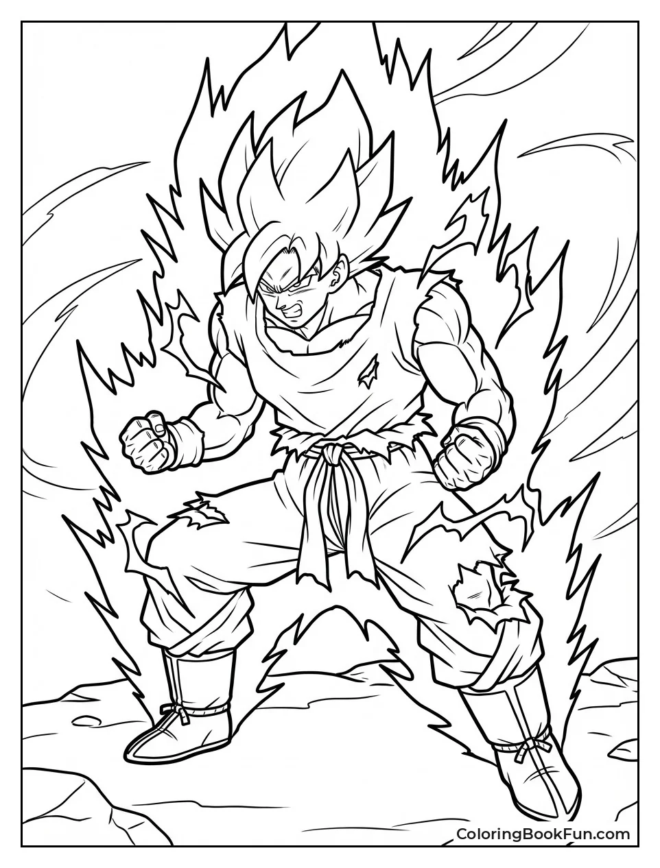 Goku Powers Kaio-ken Aura
