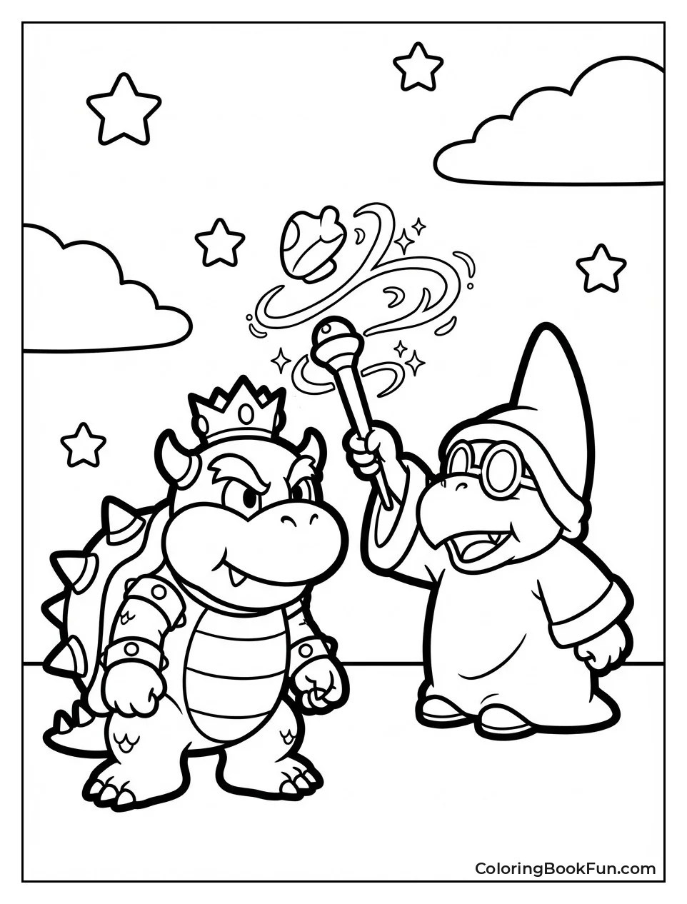 Kamek Casts Magic on Bowser