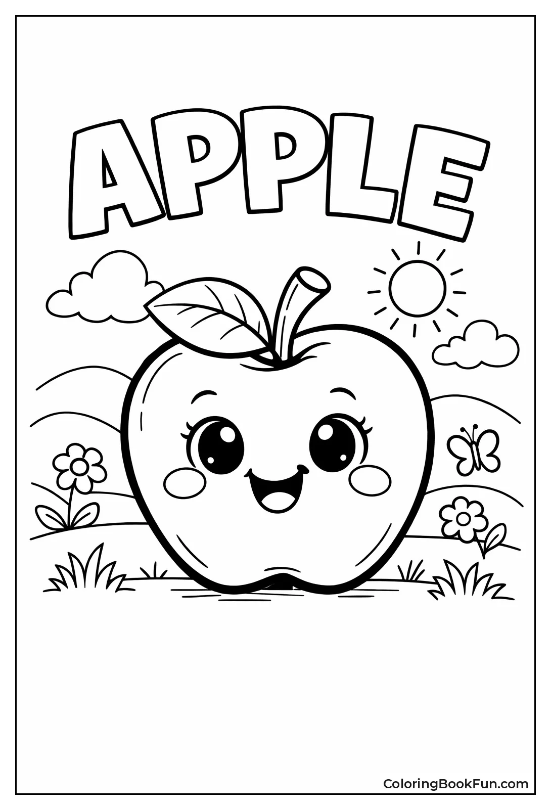 Cute Apple with Big Eyes