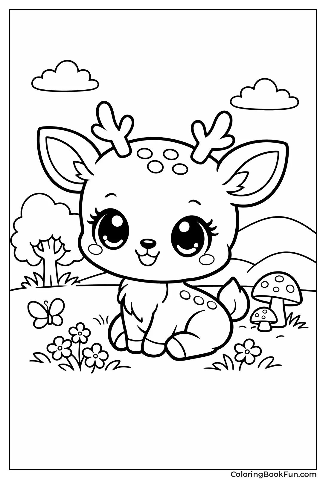 Kawaii Baby Deer Smiles